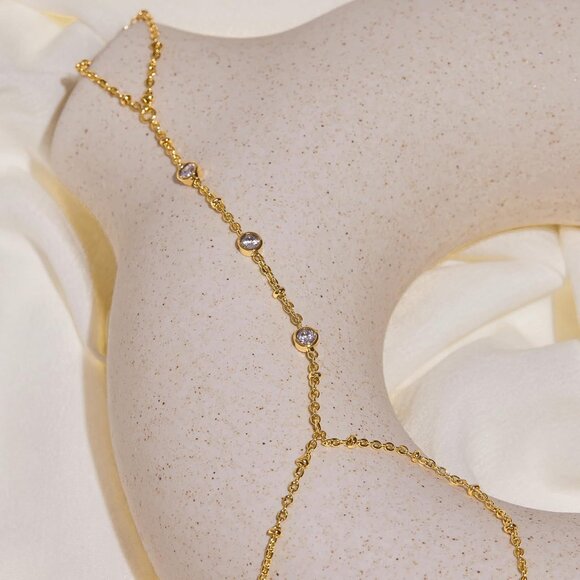 Gold-Style 07 Dainty Stack Beaded, Hand Chain Bracelets Jewelry Gifts for Women - Picture 7 of 8
